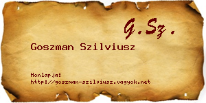 Goszman Szilviusz névjegykártya