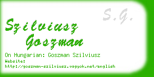 szilviusz goszman business card